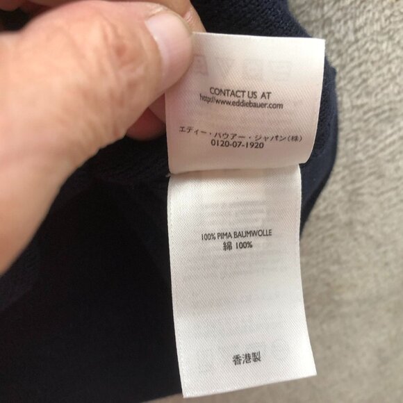 Eddie Bauer Mens Vest Sweater Size XLT V-Neck Supima Cotton Pullover Navy Cozy - Picture 7 of 11